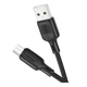 Кабель синхронізації Borofone BX113 Silicone 2.4A USB-A to Micro - USB 3 м Black (35554_3346716) - зображення 4