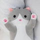 Мягкая игрушка-подушка Кот-Батон 90 см Бело-серый - изображение 4