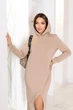 Теплое трикотажное платье миди с капюшоном Fashion 54/56 бежевый - изображение 2