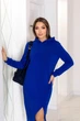 Теплое трикотажное платье миди с капюшоном Fashion 50/52 электрик - изображение 3
