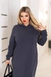 Теплое трикотажное платье миди с капюшоном Fashion 42/44 графит - изображение 2
