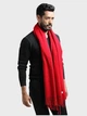 Шарф мужской шерстяной красный однотонный натуральный из кашемира зимний теплый мягкий 200х70 см - изображение 2