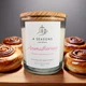 Соєва ароматична свічка Cinnamon Buns, 200 мл, деревʼяний гніт, ручна робота, 40год - зображення 1