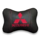 Подушка автомобильная под шею АвтоХоп на подголовник с красным логотипом Mitsubishi - изображение 1