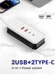 Зарядний пристрій 4-портовий USB Type-C подовжувач 90см - зображення 2