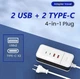 Зарядний пристрій 4-портовий USB Type-C подовжувач 90см - зображення 7