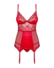 Спокусливий корсет з підтяжками для панчох Obsessive Lovica corset Червоний S/M (23182) - зображення 6