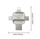 Флешка 4-стороння OTG USB 3.0 + Type-C + MicroUSB + Lightning Eaget i71 для Apple iPhone Android MacOS Windows 256Gb - зображення 7