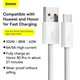 Кабель Type-C на USB Baseus Dynamic Series Fast Charging Data Cable (1m, 100W, 5A, 480 Mbps). White - изображение 5