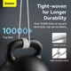 Кабель Type-C на USB Baseus Dynamic Series Fast Charging Data Cable (1m, 100W, 5A, 480 Mbps). White - изображение 7