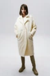 Еко шуба жіноча AL Teddy oversize L 110 см XL молочна - зображення 3