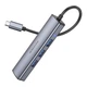 Переходник USB-hub хаб 4-в-1 BOROFONE DH12 |Type-C to USB3.0*4 L=0.2M| Серый - изображение 15