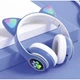 Детские беспроводные наушники с кошачьими ушками Cat ear M23 Bluetooth наушники с RGB подсветкой Черные Black - изображение 2