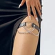 Гартер портупея на ногу з сердечком та ланцюжками підв'язка Honey Fashion Accessories One Size чорний (16-26) - изображение 1