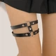 Подвійний гартер портупея на ногу з кільцями підв'язка Honey Fashion Accessories One Size чорний (16-22) - изображение 3