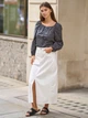 Юбка джинсовая миди осенняя женская Uniqlo 596026165 27 Белая (1159820306) - изображение 3