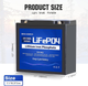 Аккумулятор Eco Worthy LiFePO4 12V 24Ah (288Wh) на 3000+ жизненных циклов - изображение 4