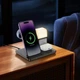 Беспроводная зарядка Qi Hoco Crown 3 в 1 night light wireless fast charger with clock 9 - изображение 2