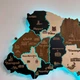 Карта Украины на стену ручной работы, с подсветкой, AUTO COMFORT - изображение 9