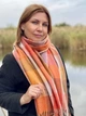 Теплый шарф в клетку Ребекка 180*65 см оранжевый - изображение 3