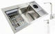Кухонная мойка AQUAMARIN ELIOS Inox DurAlum 7850 platinum Смеситель+Дозатор+Корзина для посуды+Ринзер для чашек - изображение 1