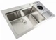 Кухонная мойка AQUAMARIN ELIOS Inox DurAlum 7850 platinum Смеситель+Дозатор+Корзина для посуды+Ринзер для чашек - изображение 4