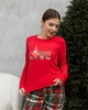 Женская пижама c брюками в клетку love Рождественское настроение Nicoletta Family look 968515в XL Красный с разноцветным - изображение 4
