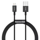 Кабель Baseus USB - Lightning 1м 2.4A Superior Black (CALYS-A01) - изображение 1