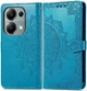 Чехол Vintage для Xiaomi Poco M6 Pro 4G книжка кожа PU с визитницей голубой - изображение 8