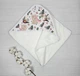 Детское полотенце-уголок 80х80 a.l.babybox Зайки на полянке Белое - изображение 2