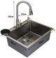 Мойка из нержавеющей стали AQUAMILL 6050 + смеситель с выдвижной лейкой + дозатор + решетка + ринзер - изображение 2