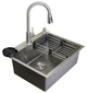 Мойка из нержавеющей стали AQUAMILL 6050 + смеситель с выдвижной лейкой + дозатор + решетка + ринзер - изображение 5