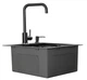 Мойка из нержавеющей стали AQUAMILL 4050 с PVD покрытием черная + смеситель + дозатор + решетка - изображение 9