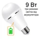 Лампа LED с аккумулятором 9W 220V 830lm 6400K E27 1200mA/h 60х122mm [000059314] CT-4229 Евросвет - изображение 2