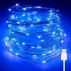 Светодиодная гирлянда нить Роса 20м, от USB, 200 LED, 8 режимов, IP44, Синий - изображение 1