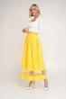 Женская макси юбка в складку с элементами сеточки Подіум 27976-YELLOW S Желтый - изображение 3