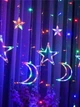Гірлянда - штора LED Зірки та Місяць 3м 8 режимів мультиколор від мережі - изображение 2