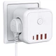 Безопасный тройник 3 гнезда, 220V, 3 USB-A / 1 Type-C, c заземлением, защитные шторки - изображение 1