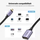 Кабель Ugreen Micro HDMI штекер to HDMI 2.0 роз'єм 4K 60Hz 3D нейлонова обплетення 25CM Gray (HD149) - зображення 3