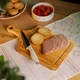 Деревянная разделочная доска для нарезки овощей сыра мяса фруктов 35×20 см прямоугольная кухонная Ясень - изображение 2