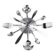 Настенные часы на кухню Spoons-forks кварцевые металлические 37 см Серебристый - изображение 3