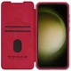 Кожаный чехол (книжка) Nillkin Qin Pro Camshield для Samsung Galaxy S24 FE Красный - изображение 4