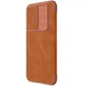 Кожаный чехол (книжка) Nillkin Qin Pro Camshield для Samsung Galaxy S24 FE Коричневый - изображение 2