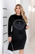 Fashions • Платье велюровое Линда Fashions 4XL/5XL черный (802-аф) - изображение 1