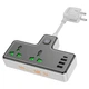 Сетевой фильтр HOCO AC11A на 2 розетки + 3 USB+ USB-C, 17W, кабель 1,5м, 220В, Black, Box - изображение 1