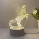 Ночник-светильник акриловый светодиодный 3D Единорог с USB питание 5 В. Белый - изображение 2