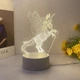 Ночник-светильник акриловый светодиодный 3D Единорог с USB питание 5 В. Белый - изображение 3