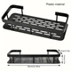 Полиця настінна пряма для ванної кімнати, кухні пластикова з самоклеючим монтажем, Чорний - зображення 10