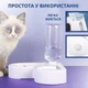 Двойная угловая миска с автопоилкой для домашних животных 2 в 1 белая - изображение 3