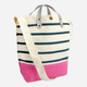 Torebka shopper damska materiłowa Art Of Polo Casual Stripes Bag tr24176-2 Biały/Fuksja (5905602912209) - obraz 5